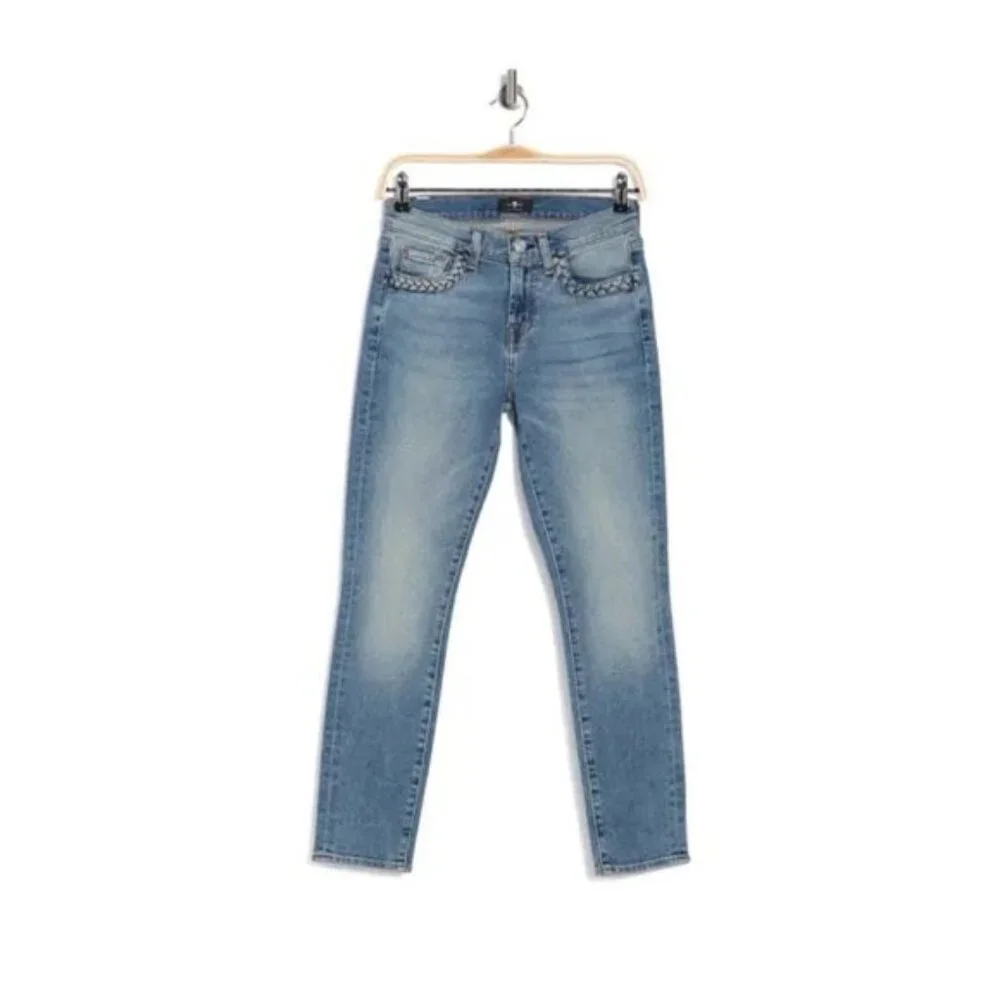 NWT 7 For All Mankind ankle skinny denim jeans 23 - Picture 7 of 9